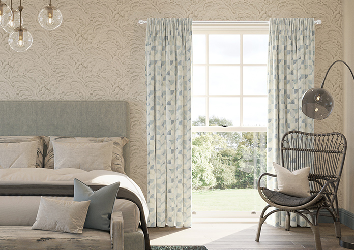 Mosaic Tile, Denim - Made to Measure Curtains - Image 3